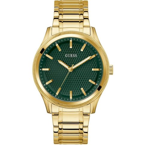 Złoty zegarek męski Guess Dex ciemno zielona tarcza GW0626G2 - 549,00 zł -  Otozegarki.pl