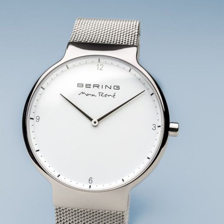 Srebrny zegarek   Bering Classic 15540-004 MAX RENE  z biała tarczą 