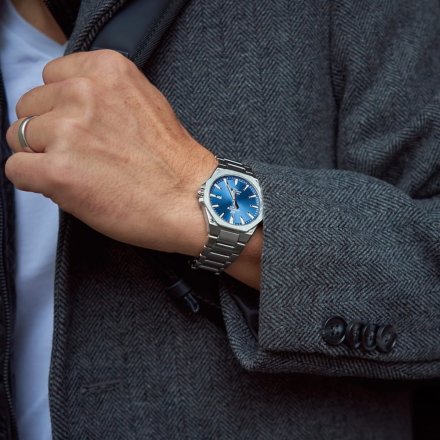 Srebrny zegarek Męski Casio Edifice Classic EFR-S108D-2AVUEF z niebieską tarczą