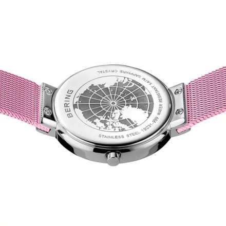 Różowo-srebrny damski Bering 19031-999 Zegarek  Classic z metaliczna  tarcza