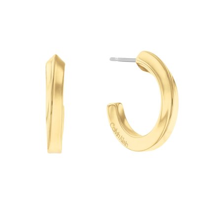 Złote kolczyki koła Calvin Klein Twisted ring 35000311