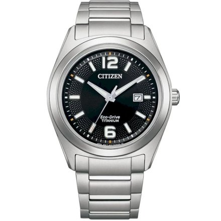 Tytanowy zegarek męski Citizen Eco Drive z czarną tarczą AW1641-81E