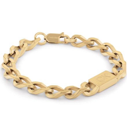 Złota bransoleta męska Calvin Klein łańcuch pancerka Outlook 35000256