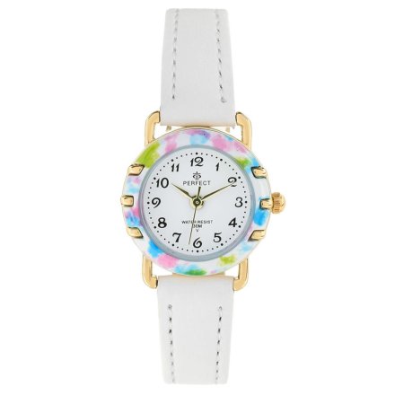 Prezent na Komunię biały zegarek dla dziewczynki ze wskazówkami pudełko Serce LP033-05