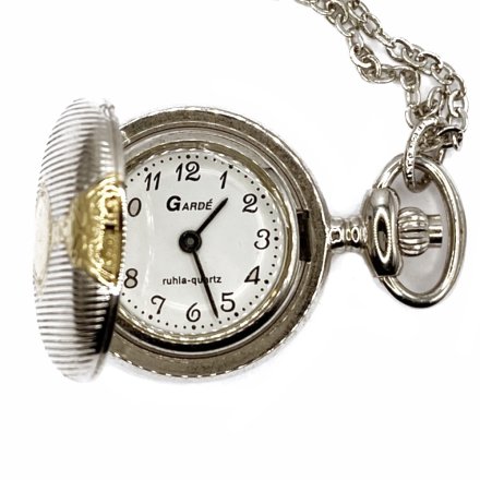 Zegarek Garde na łańcuszku srebrno-złoty 8211