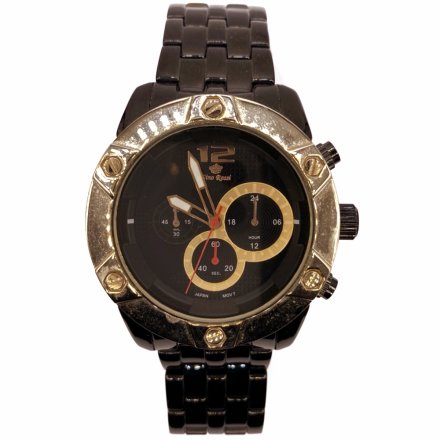 Czarny męski zegarek z bransoletą G.ROSSI 09805B