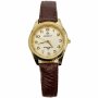 Złoty damski zegarek z brązowym paskiem PERFECT A3004L