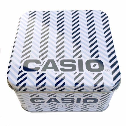 Oryginalne sześcienne pudełko do zegarka Casio puszka z logo