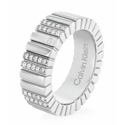 Srebrny pierścionek Calvin Klein z cyrkoniami r. 16 35000440D