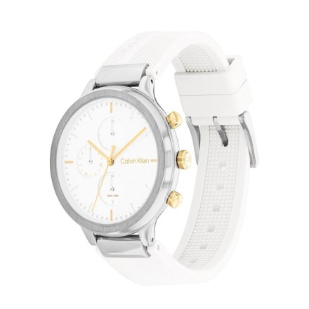 Zegarek damski Calvin Klein Energize z białym paskiem kauczukowym 25200244