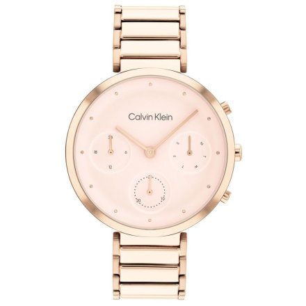 Zegarek damski Calvin Klein Minimalistic T Bar różowozłoty z multidatownikiem 25200283