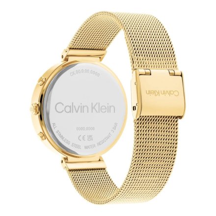 Zegarek damski Calvin Klein Minimalistic T Bar czarno-złoty z multidatownikiem 25200287