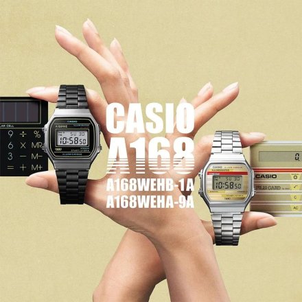 Czarny zegarek Casio  Vintage w stylu Retro 168WEHB-1AEF