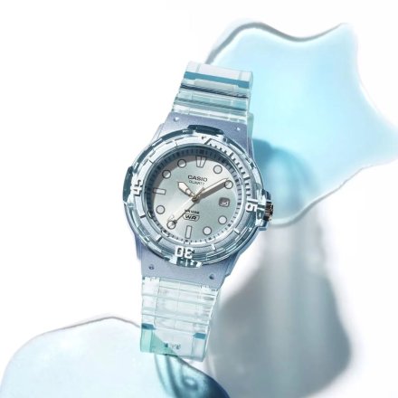 Błękitny transparentny zegarek Casio Sport LRW-200HS-2EVEF + TOREBKA KOMUNIJNA