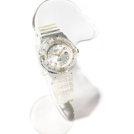 Biało-złoty transparentny zegarek Casio Sport LRW-200HS-7EVEF 