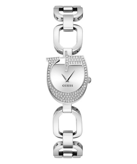 Elegancki srebrny zegarek damski Guess Gia bransoletka GW0683L1