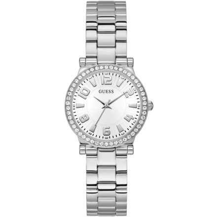 Srebrny zegarek damski Guess Fawn z bransoletką GW0686L1