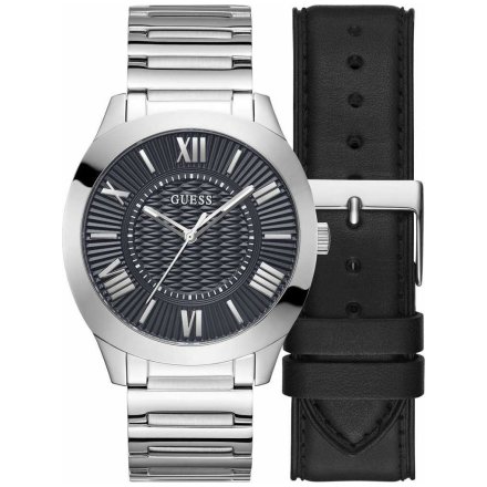 Guess Arc zegarek męski zestaw srebrny czarny GW0711G1