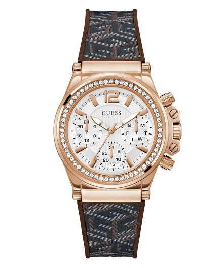 Guess Charisma zegarek damski na pasku brązowy GW0621L5