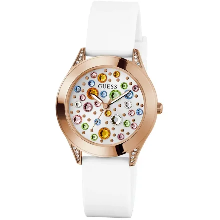 Różowozłoty zegarek Guess Mini Wonderlust na pasku GW0678L4