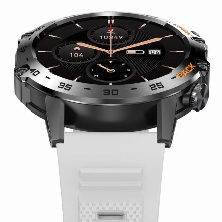 GRAVITY GT9-10 czarno-biały pasek silikon smartwatch męski z funkcją rozmowy