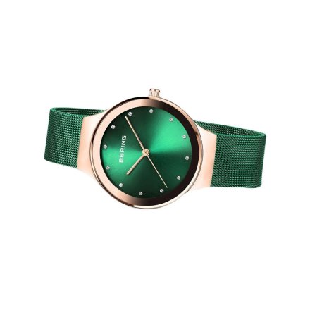 Zielono-złoty zegarek damski Bering Classic 12934-868 z bransoletą