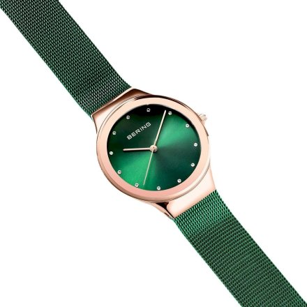 Zegarek damski Bering Classic 13326-868 zielony z bransoletą