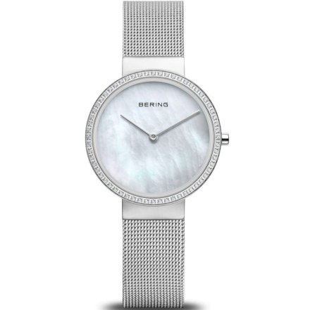 Srebrny zegarek damski Bering Classic 14531-004 z masą perłową