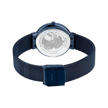 Niebieski zegarek damski Bering Classic z bransoletką mesh 14531-397
