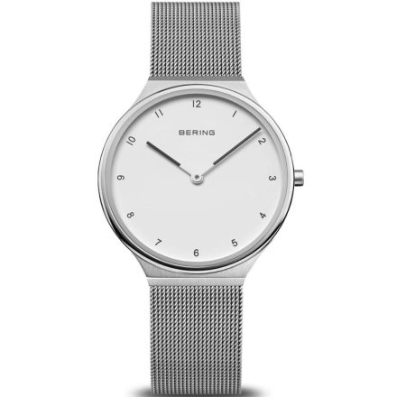 Srebrny klasyczny zegarek damski Bering Ultra Slim 18434-004 z cyferkami