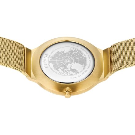 Złoty klasyczny zegarek damski Bering Ultra Slim 18434-334 z cyferkami
