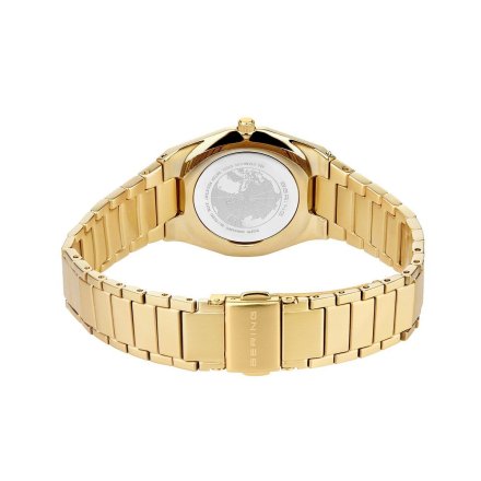 Złoty elegancki zegarek damski Bering Classic Sapphire 19632-730