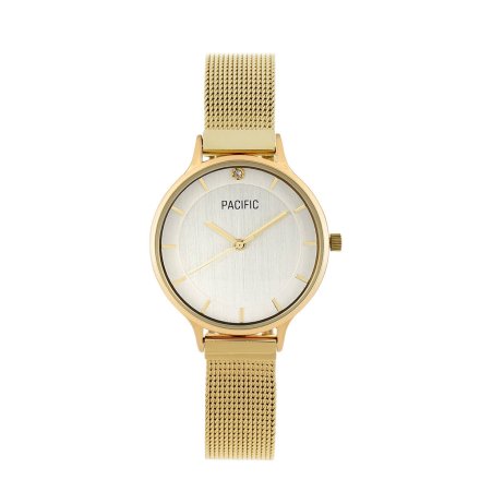 Zestaw złoty zegarek + bransoletka podwójna serce krzyżyk PACIFIC X6133-02B