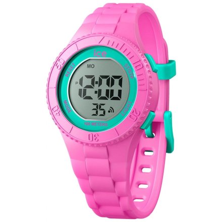 Różowy zegarek elektroniczny Ice-Watch Digit S Pink Turquoise 021275  + TOREBKA KOMUNIJNA