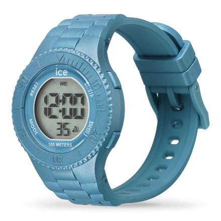 Niebieski metaliczny zegarek elektroniczny Ice-Watch Digit S Blue Metallic 021278 