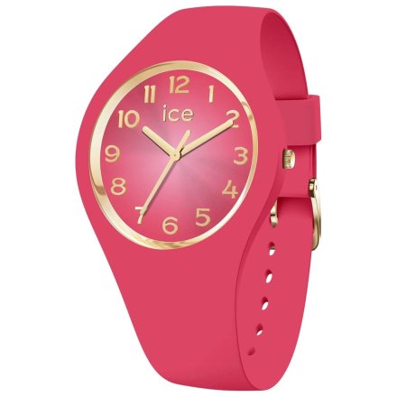 Różowy zegarek Ice-Watch Glam Colour S złote cyferki 021328 