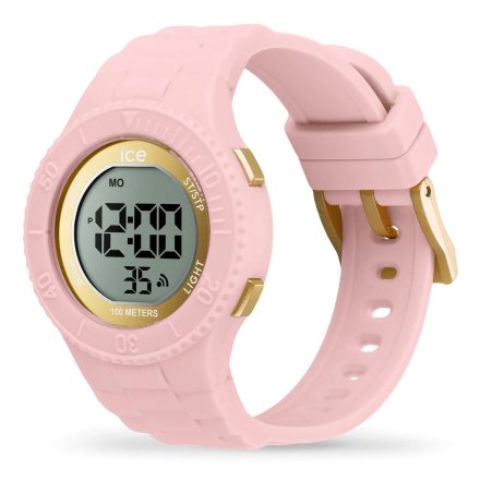 Różowy zegarek elektroniczny Ice-Watch Digit S Pink Gold 021608 z wyświetlaczem + TOREBKA KOMUNIJNA
