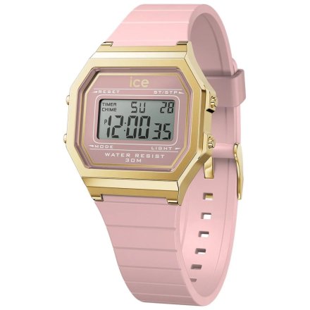 Złoty zegarek elektroniczny Ice-Watch DIGIT RETRO 022056 różowy 