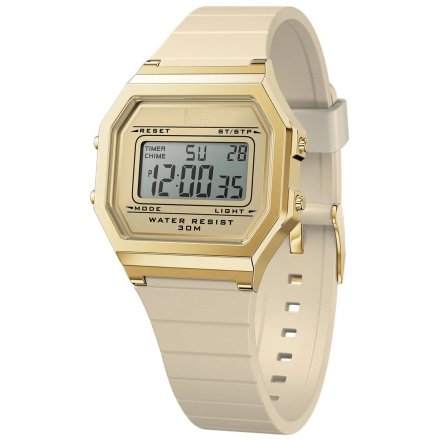 Złoty zegarek elektroniczny Ice-Watch DIGIT RETRO 022062 beżowy + TOREBKA KOMUNIJNA