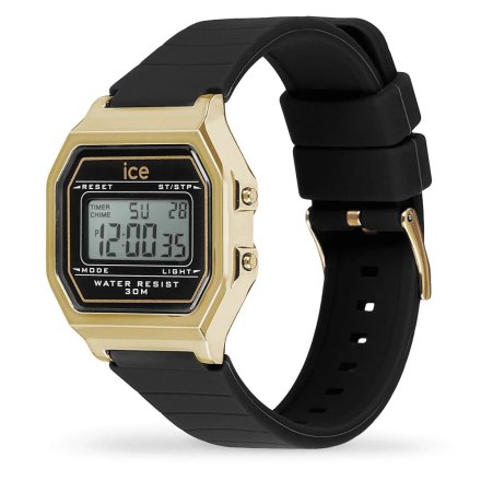 Złoty zegarek elektroniczny Ice-Watch DIGIT RETRO 022064 czarny 