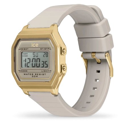 Złoty zegarek elektroniczny Ice-Watch DIGIT RETRO 022066 szary