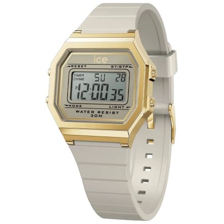 Złoty zegarek elektroniczny Ice-Watch DIGIT RETRO 022066 szary