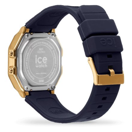 Złoty zegarek elektroniczny Ice-Watch DIGIT RETRO 022068 granatowy 