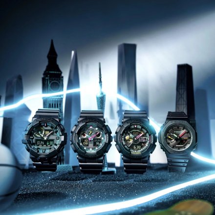 Czarny zegarek Casio G-Shock GA-100MF-1AER z fluorescencyjnymi elementami