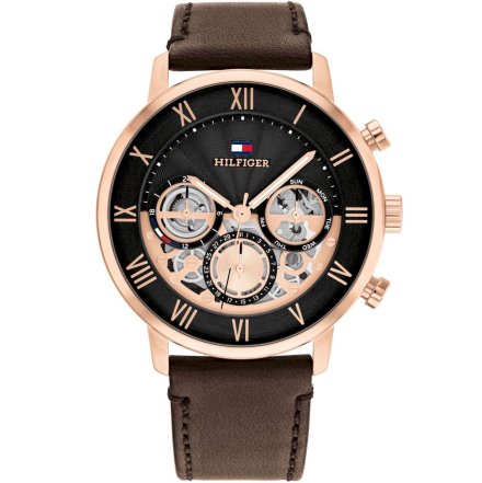 Zegarek męski Tommy Hilfiger Legend 1710566 z brązowym paskiem 