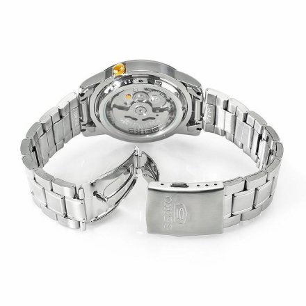 Zegarek Seiko 5 Automatic SNKK07K1 srebrny biała tarcza