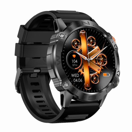 GRAVITY GT20-3 czarno-pomarańczowy smartwatch męski z funkcją rozmowy • DWA PASKI