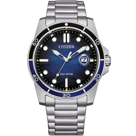 Klasyczny srebrny zegarek męski Citizen Eco Drive AW1810-85L