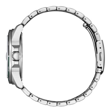 Klasyczny srebrny zegarek męski Citizen Eco Drive AW1816-89E z czarną tarczą