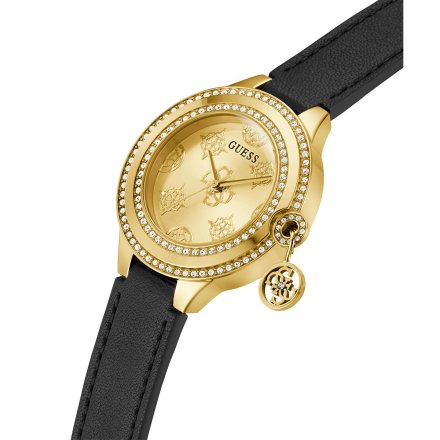 Guess Charmed zegarek damski złoty z zawieszką charms GW0684L3